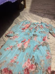 Floral Chiffon Off-Shoulder Dress