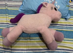 Large Unicorn Soft Toy Pillow Size Pink Lavender