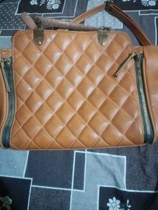 Quilted Brown Crossbody Bag