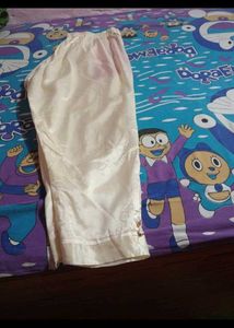 White Capri Pants with Button Detail