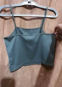 Olive Green Crop Tank Top