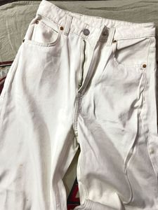 H&amp;M White Wide Leg Jeans