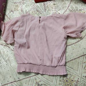 Pink Flutter Sleeve Top