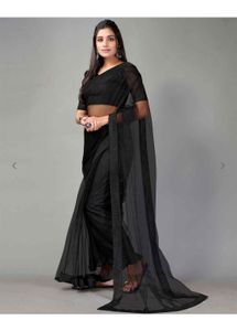 Net Saree With Padded Blouse