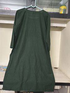 Green Embroidered Kurti with matching ear