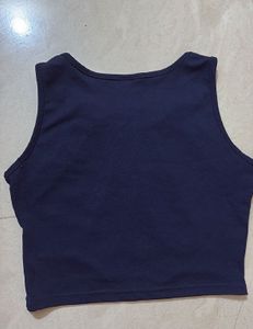 Stylish Navy &amp; Red Crop Top