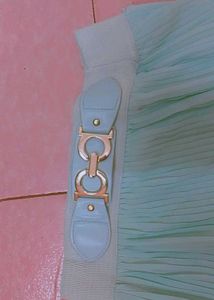 Mint Pleated Midi Skirt