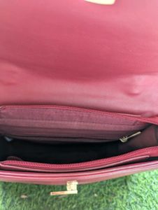Red/Maroon Leather Handbag With Sling Belt 👜😍❤️