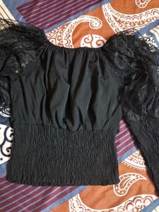 Net Lace Designer Crop Top