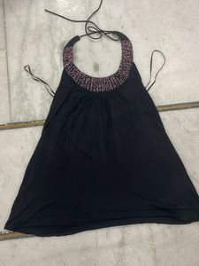 Black With Beeds Top