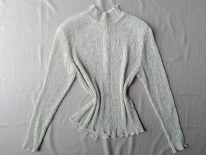 Ivory Ribbed Turtleneck Top