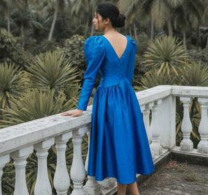 Elegant Blue Midi Dress