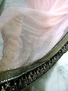 Dimond Work Saree New, Pink