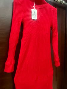 Red Turtleneck Dress