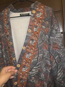 Open wooden Shrug-Bohemian Print