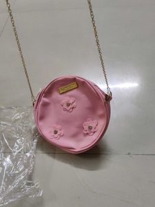 Pink And Gold Brand New Sling Bag For Women