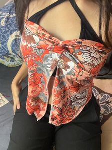 Multicolour floral high low top