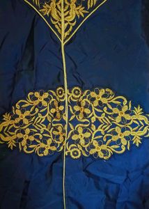 Navy Blue Traditional Silk Kurti