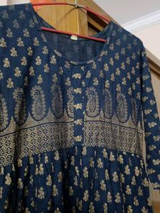Dark Blue Kurti With 2/3 Sleeves