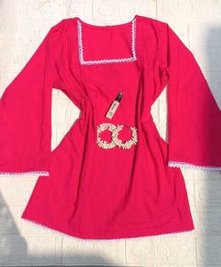 Rose Pink Short Kurti 🎀