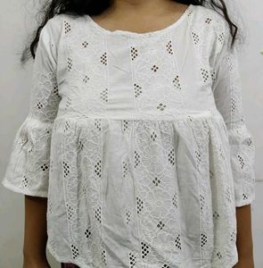 White Embroidered Top