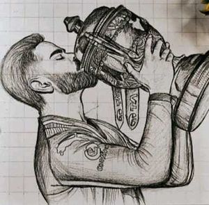 Virat Kohli RCB Hand Made Sketch
