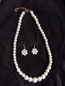Elegant Pearl Necklace & Earring Set