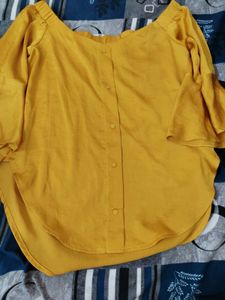 Stylish Mustard Off-Shoulder Top