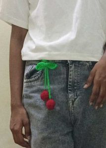 Handmade Crochet Cherry Charm – Cute Bag/Jeans Acc