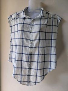 Checkered Sleeveless Shirt