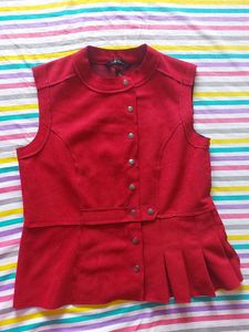 Chic Red Velvet Korean Y2k Top