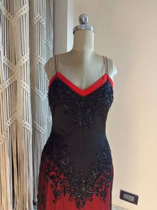 Elegant Red &amp; Black Dress
