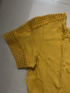 Yellow Graphic Print Tees