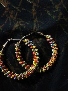 Beaded Hoop Earrings