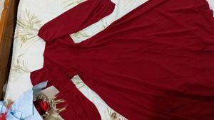 Red Maxi Dress with Puff Sleeves