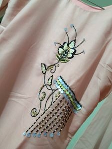 Baby Pink Handwork Kurti