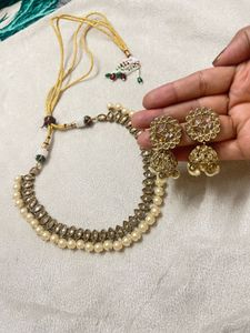 Pearl Necklace With Earring