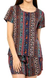 Striped Top &amp; Shorts Set