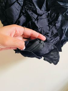 Ruched Black Tank Top