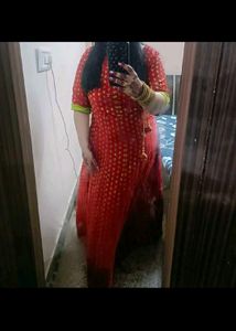 Red &amp; Green party wear piece &amp; dupatta in xl