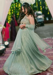 Mint Green Halter Top Lehenga