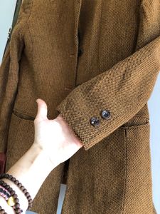 Korean Brown Blazer Jacket With Shoulder Pads