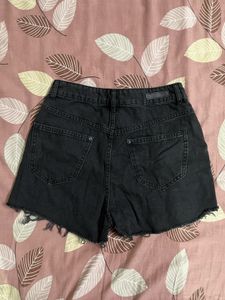 Ripped Black Denim Shorts