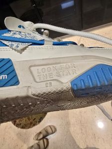 Blue &amp; White Patterned Sneakers