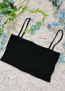 Black Ribbed Tank Top