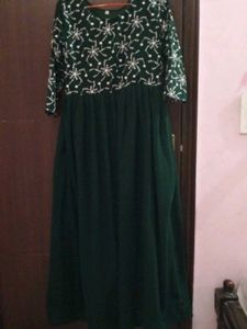 Elegant Green Embroidered Dress