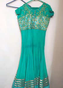 Heavy Work Sea Green Anarkali Set