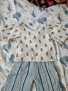 Girls' Floral Top and Pants Set