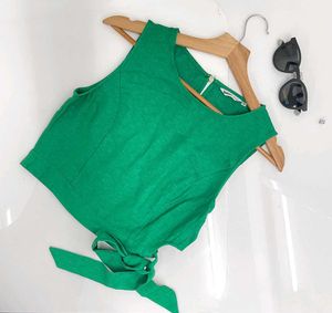 Green Tie Back Tank Top