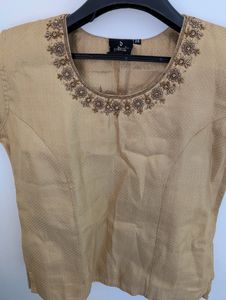 Women Gold Embellished Top